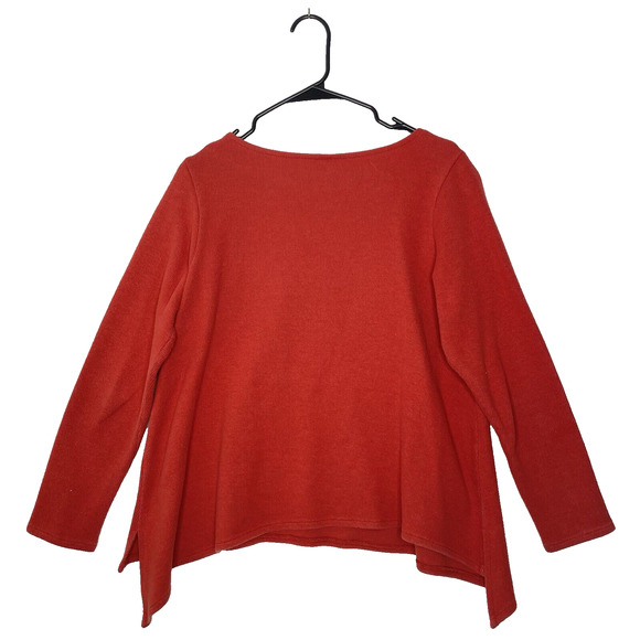 F H Clothing Women's Sweater Sz M Cotton Knit Boho Rust Lagenlook USA Made - Picture 2 of 9